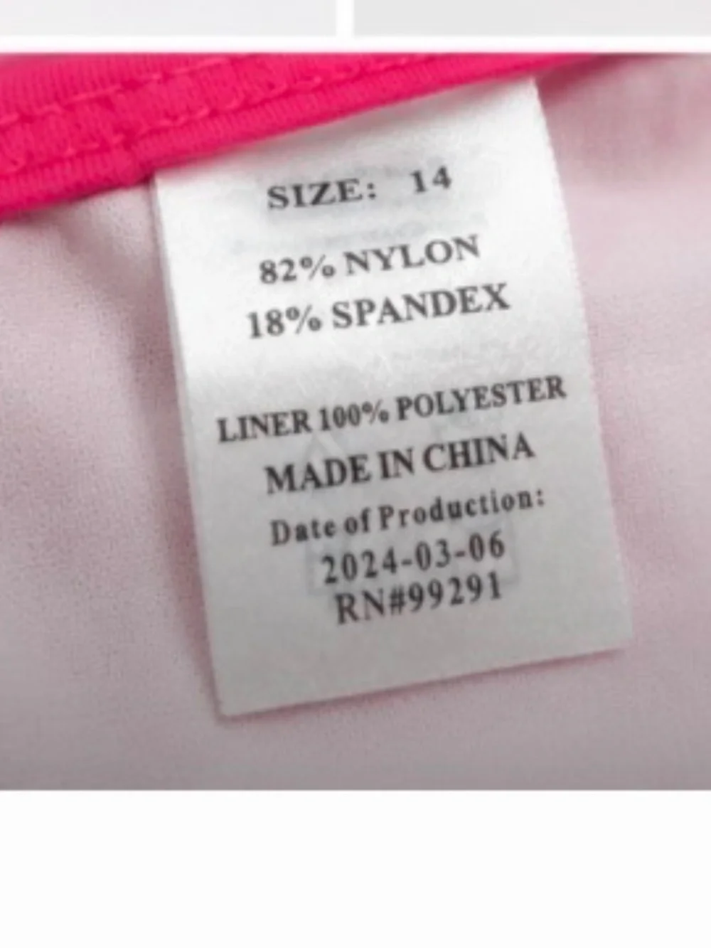 Okami Neon Pink Bikini Set - Size 14 Girls NWOT